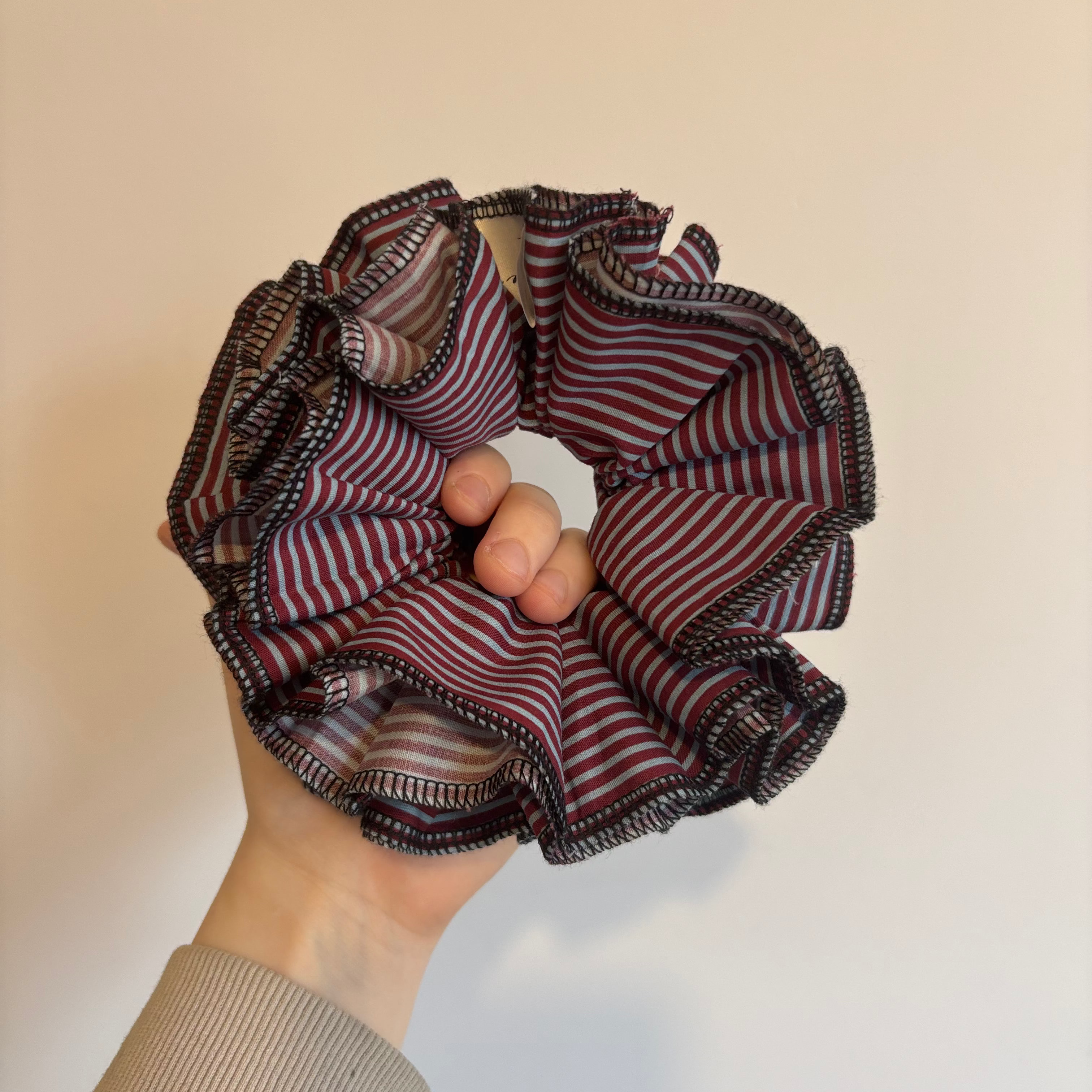 Funky Striped Ruffle Scrunchie