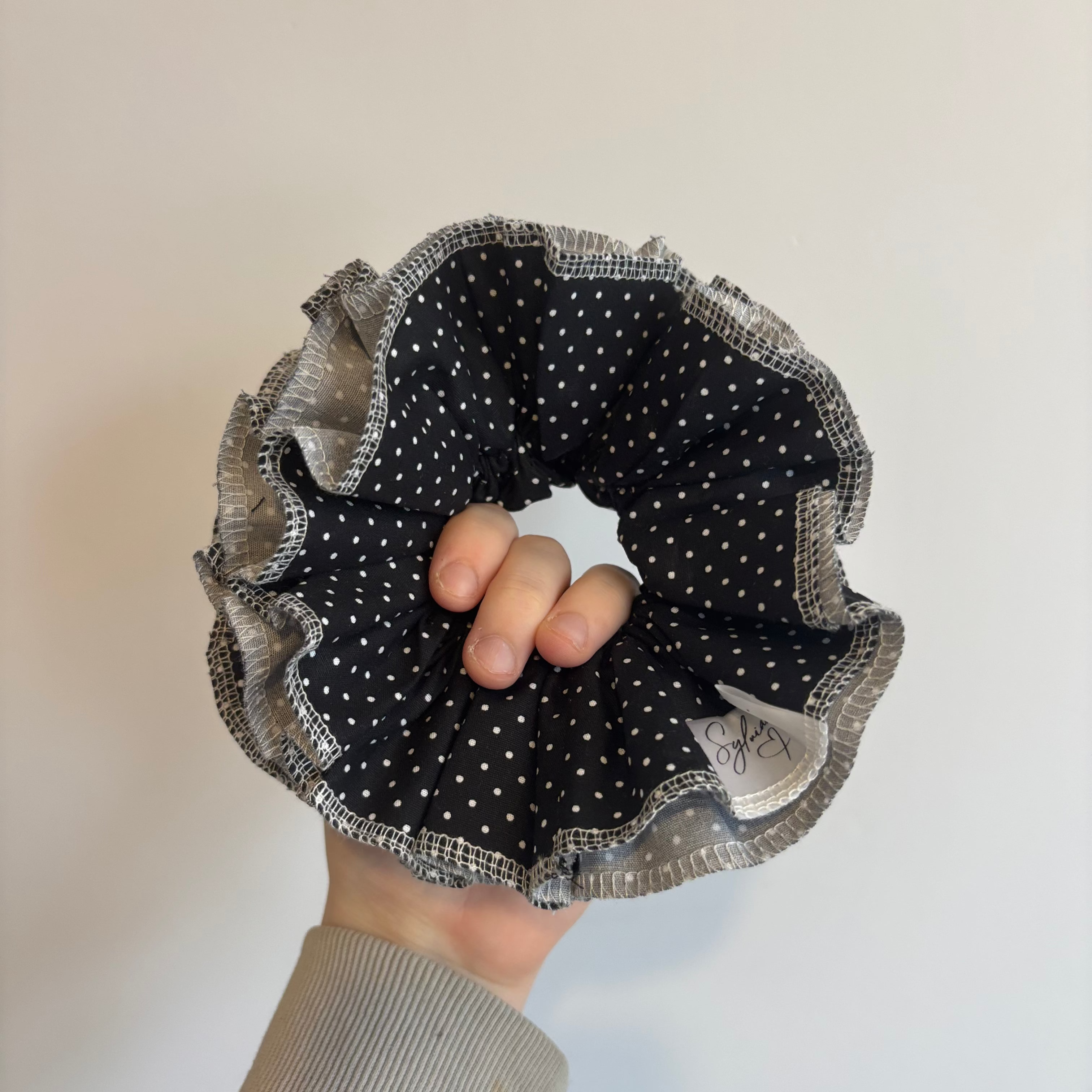 Polka-Dot Ruffle Scrunchie